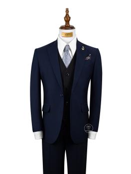 Bộ Suit Xanh Đen Cao Cấp Modern Fit TGS347